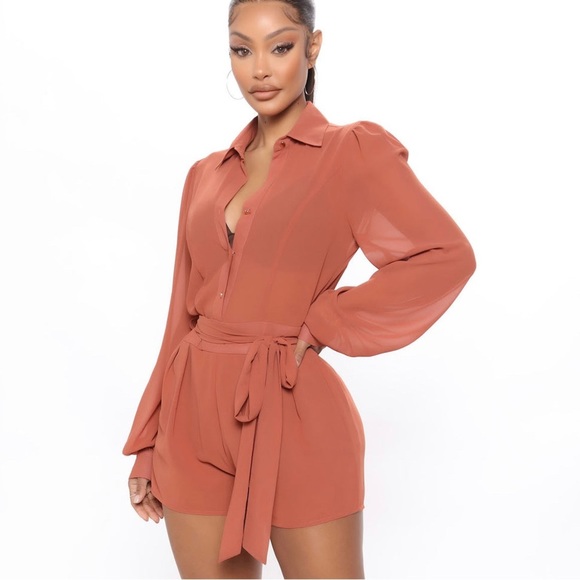 Fashion Nova Pants - RUST romper